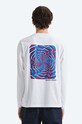 Bavlněné tričko s dlouhým rukávem Wood Wood Mark Vortex Longsleeve 12135411.2491 bílá AA00