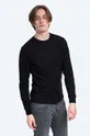 černá Bavlněné tričko s dlouhým rukávem Carhartt WIP Base Pánský