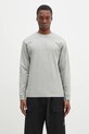 Carhartt WIP longsleeve din bumbac Chase uni gri I026392.GREY.HEATH