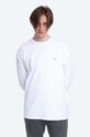 Bavlněné tričko s dlouhým rukávem Carhartt WIP regular bílá I026392.WHITE.GOLD