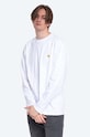 Carhartt WIP longsleeve din bumbac I026392.WHITE.GOLD alb