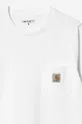 Bavlnené tričko s dlhým rukávom Carhartt WIP AMMONITE L/S Pocket T-Shirt biela