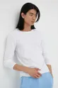 Bavlnené tričko s dlhým rukávom American Vintage T-SHIRT ML COL ROND biela