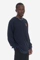 Odzież Wood Wood longsleeve bawełniany 10255400.2323 granatowy