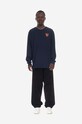 Wood Wood longsleeve din bumbac bleumarin 10255400.2323