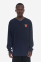 Wood Wood longsleeve din bumbac print bleumarin 10255400.2323