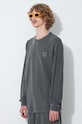 Памучна блуза с дълги ръкави Carhartt WIP Nelson сив I029948