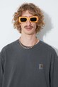 Памучна блуза с дълги ръкави Carhartt WIP Nelson I029948 сив