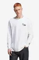 biela Bavlnené tričko s dlhým rukávom adidas Fuzi TS LS Tee Pánsky