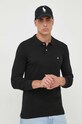 United Colors of Benetton longsleeve din bumbac uni negru 3089J3204.100..