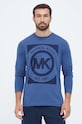 Michael Kors longsleeve bawełniany lounge nadruk niebieski 6F35K11011