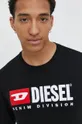 czarny Diesel longsleeve bawełniany T-JUST-LS-DIV