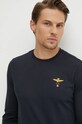 Aeronautica Militare longsleeve din bumbac bleumarin TS2390J372