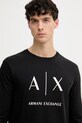 Armani Exchange longsleeve męski bawełniany czarny XM002684.AF10356.NOS