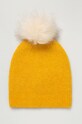 Pieces - Čiapka s prímesou vlny žltá 17106010