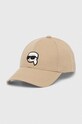 Karl Lagerfeld berretto da baseball in cotone cotone beige 240W3430