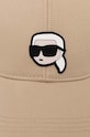 Karl Lagerfeld czapka z daszkiem bawełniana 240W3430 beżowy AA00