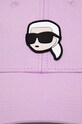 Бавовняна бейсболка Karl Lagerfeld 240W3430 фіолетовий AA00