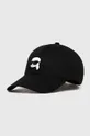 czarny Karl Lagerfeld czapka z daszkiem bawełniana Unisex