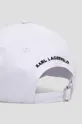 Pamučna kapa sa šiltom Karl Lagerfeld bijela