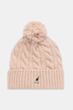 Kangol căciulă din amestec de lână POMPOM uni roz K4460SM.LP683
