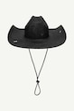 Ruslan Baginskiy kapelusz Ruslan Baginskiy Cowboy Hat with Leather Trim CWB033.STR.PRV.LBR.13P. czarny AA00