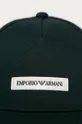 Bombažna bejzbolska kapa Emporio Armani mornarsko modra