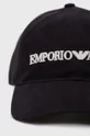 Pamučna kapa Emporio Armani mornarsko plava