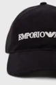 Bavlnená čiapka Emporio Armani tmavomodrá