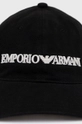 Βαμβακερό καπέλο Emporio Armani μαύρο