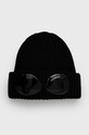 C.P. Company Czapka wełniana wełna czarny 11CMAC122A005509A