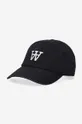 μαύρο Βαμβακερό καπέλο του μπέιζμπολ Wood Wood Eli AA Ανδρικά