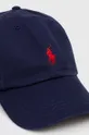 Βαμβακερό καπέλο του μπέιζμπολ Polo Ralph Lauren σκούρο μπλε
