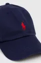 Bombažna bejzbolska kapa Polo Ralph Lauren mornarsko modra