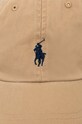 Хлопковая кепка Polo Ralph Lauren 710548524 бежевый AA00
