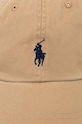 Хлопковая кепка Polo Ralph Lauren 710548524 бежевый AA00