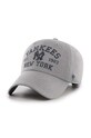 Βαμβακερό καπέλο του μπέιζμπολ 47 brand MLB New York Yankees απλικέ γκρί BCPTN.MLDAR17KHS.GY10