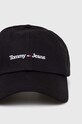Tommy Jeans czapka z daszkiem bawełniana AM0AM11341 czarny AA00