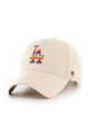 47 brand czapka z daszkiem bawełniana MLB Los Angeles Dodgers aplikacja beżowy B.RETMU12GWP.NT
