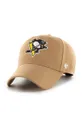 beżowy 47brand czapka z daszkiem z domieszką wełny NHL Pittsburgh Penguins Unisex