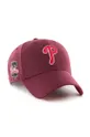 47brand czapka z daszkiem bawełniana MLB Philadelphia Phillies bordowy
