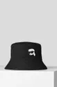 čierna Obojstranný bavlnený klobúk Karl Lagerfeld Unisex