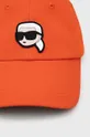 Karl Lagerfeld berretto da baseball in cotone arancione
