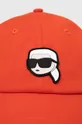 Βαμβακερό καπέλο του μπέιζμπολ Karl Lagerfeld κόκκινο