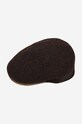 Vlněná čepice Kangol Wool 504-S K3248HT ESPRESSO/CAMEL hladký hnědá K3248HT.ESPRESSO/CAMEL