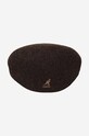Vlnená čiapka Kango Wool K3248HT.ESPRESSO/CAMEL hnedá AA00