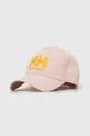 roz Helly Hansen șapcă de baseball din bumbac HH Ball Cap 67434 001 Unisex