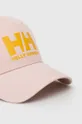 Bavlněná baseballová čepice Helly Hansen růžová