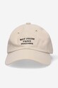 Drôle de Monsieur cotton baseball cap La Casquette Slogan beige PERM.PCAP2.BG