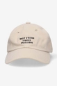 beige Drôle de Monsieur cotton baseball cap La Casquette Slogan